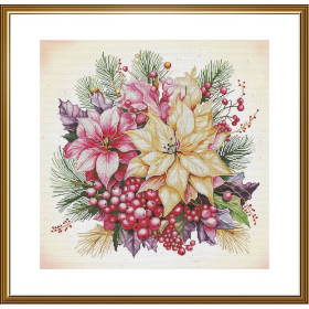 Kit de broderie Fleurs de Noël