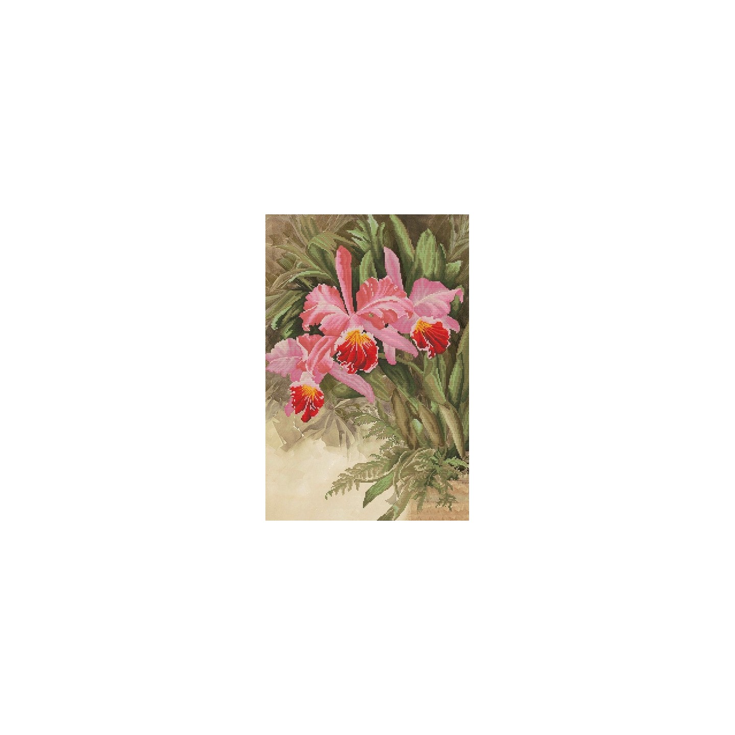 Kit de broderie Orchidée tropicale