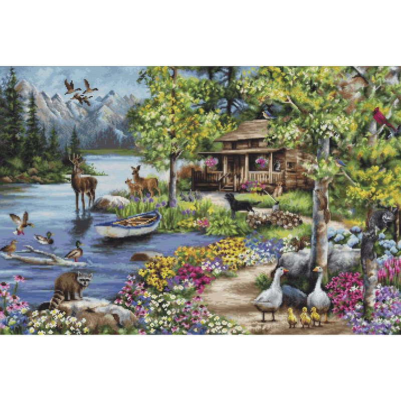 Embroidery kit Cabin By The Lake Embroidery kit Cabin By The Lake