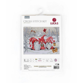 Embroidery kit Three Gnomes in Wood