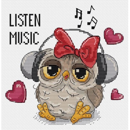 Kit de broderie Écouter de la musique