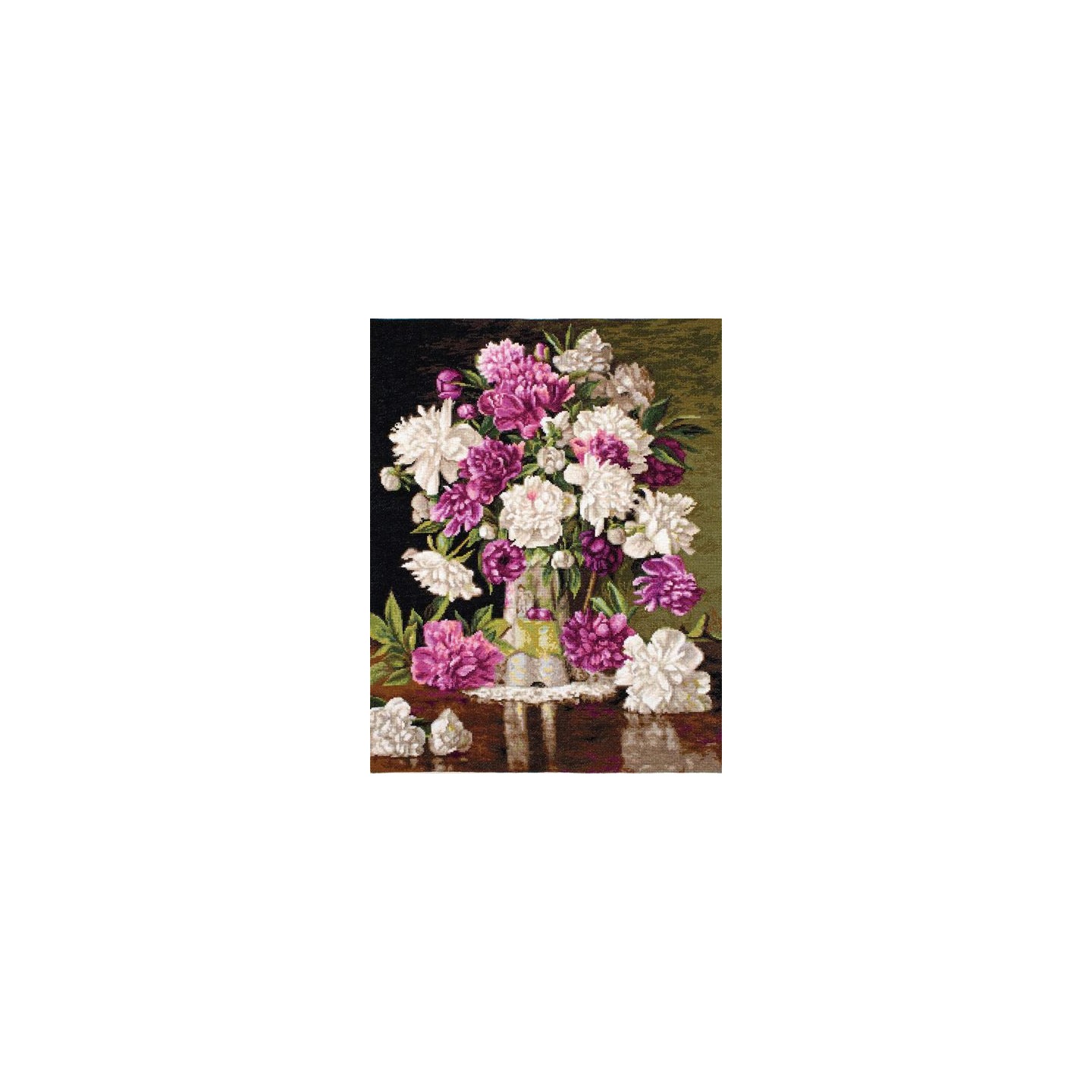 Luca-S Kit de broderie Pivoines rouges et blanches
