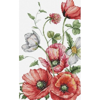 Luca-S Kit de broderie Les coquelicots des champs