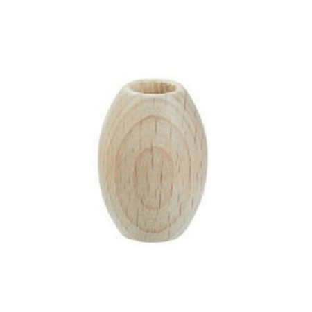 Macramé beads oval 20 x 30 mm wood