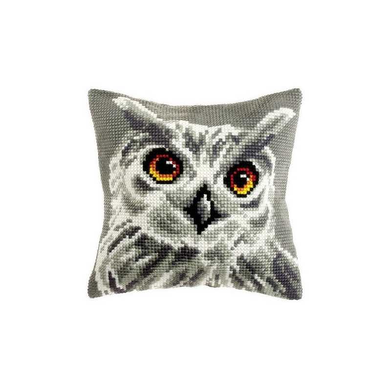Kit coussin au point croix Hibou 9532