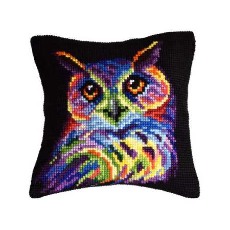 Kit coussin au point croix Hibou 99067