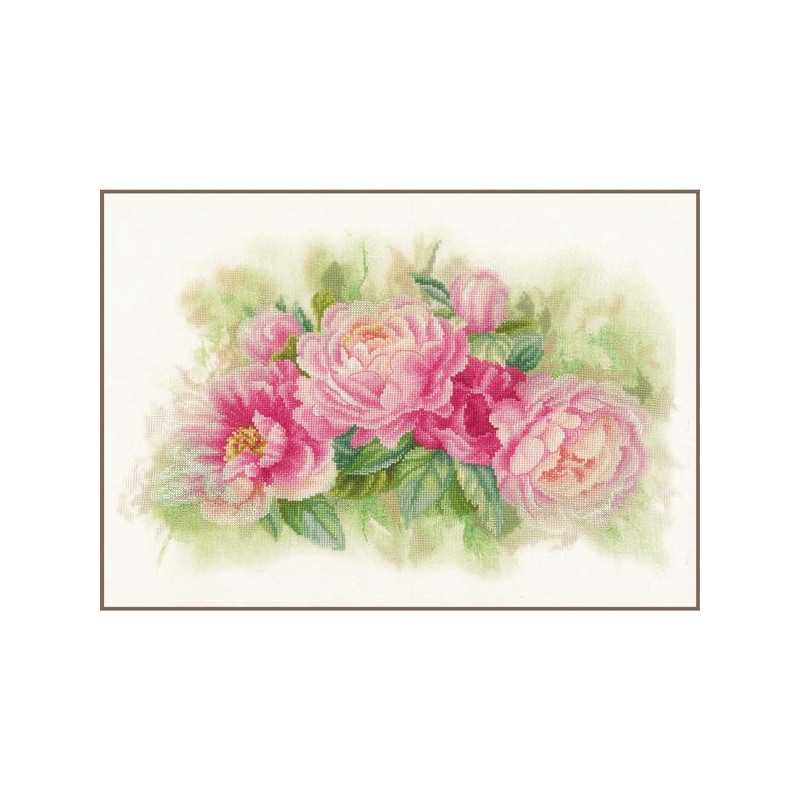 Kit de broderie Pivoines
