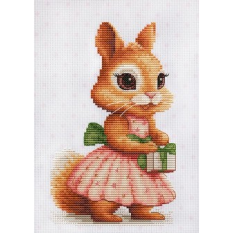 Luca-S Kit de broderie Le cadeau de l'écureuil
