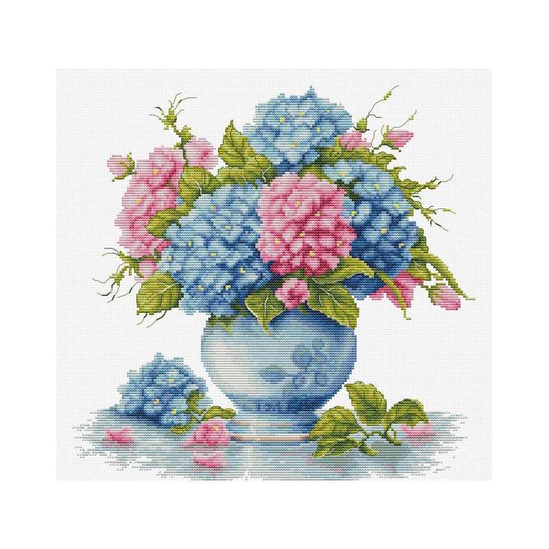 Embroidery kit Vase with Hydrangea Embroidery kit Vase with Hydrangea