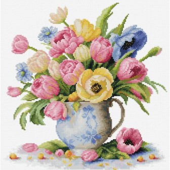Luca-S Embroidery kit Tulips Bouquet