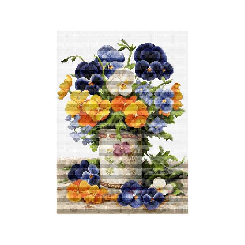 Borduurpakket Viooltjesboeket Borduurpakket Viooltjesboeket