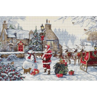 Luca-S Kit de broderie Le chalet du Père Noël