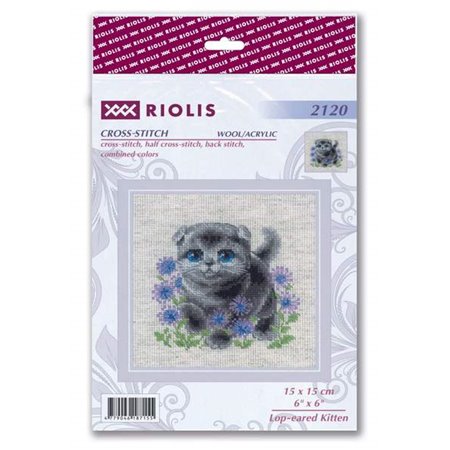 Embroidery kit Lop-eared Kitten