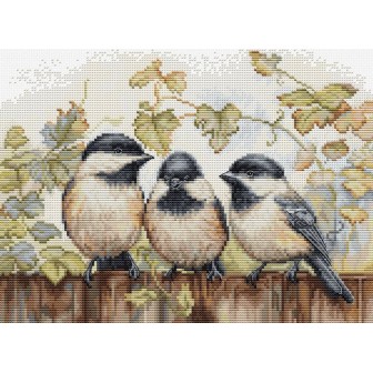 Kit de broderie Mésanges sur la clôture