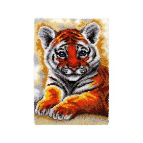 Knooptapijt kit jonge tijger 4121