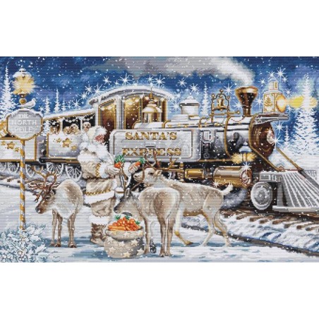 Stickset Weihnachtsmann Express Weiß