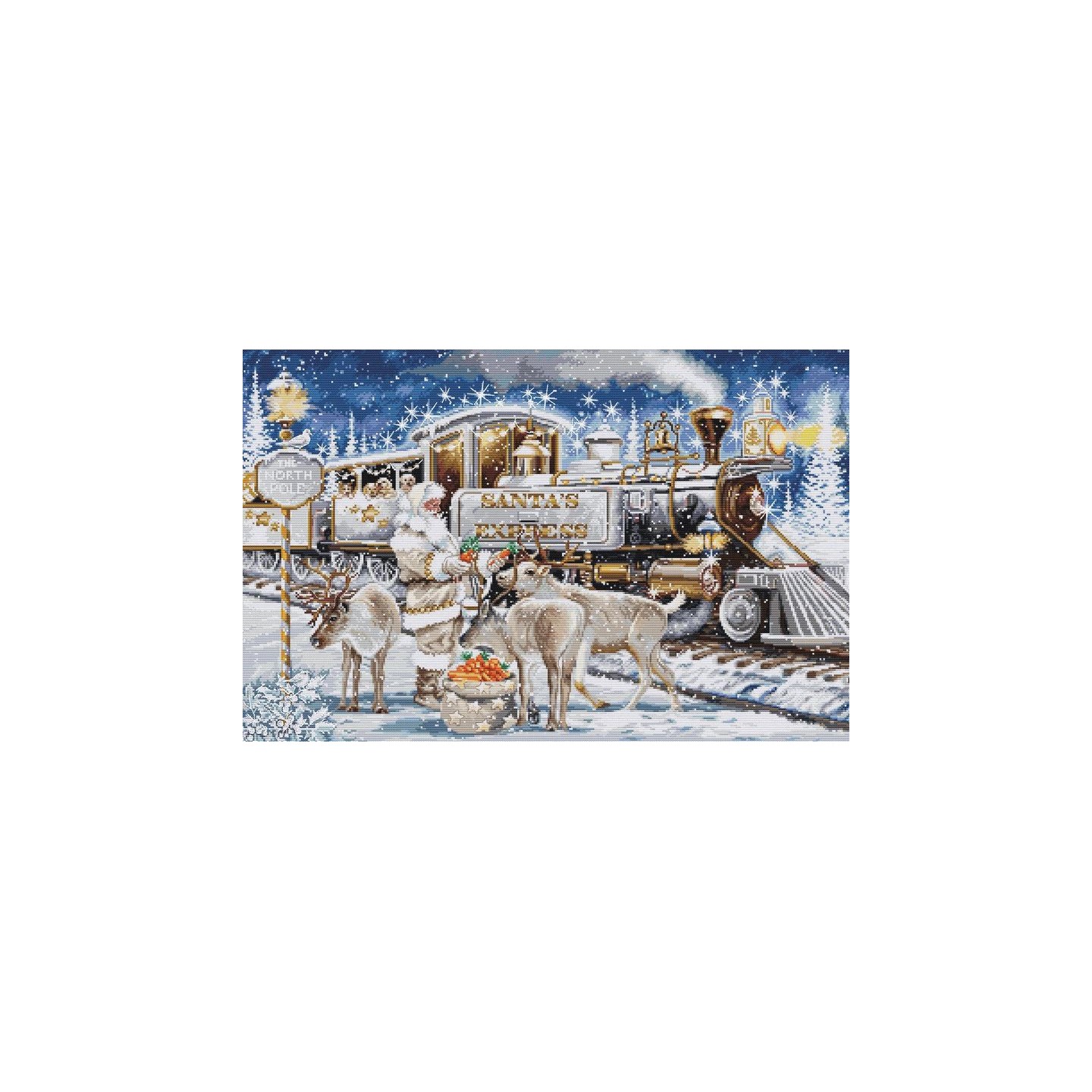 Luca-S Kit de broderie Express du Père Noël Blanc