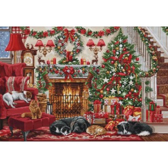 Luca-S Embroidery kit Cosy Fireplace