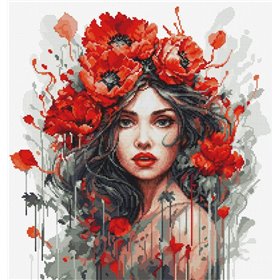 Stickset Das Mädchen mit den Mohnblumen Stickset Das Mädchen mit den Mohnblumen