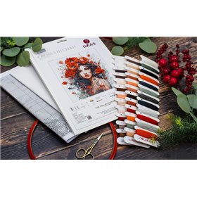 Stickset Das Mädchen mit den Mohnblumen Stickset Das Mädchen mit den Mohnblumen