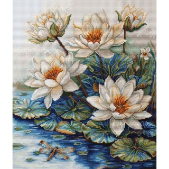 Luca-S Kit de broderie Lac aux nénuphars