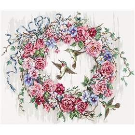 Embroidery kit Hummingbird Wreath