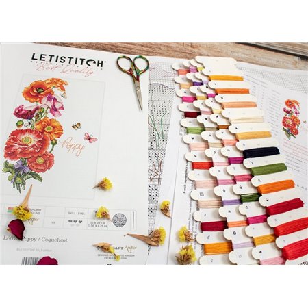 Stickset Mohn