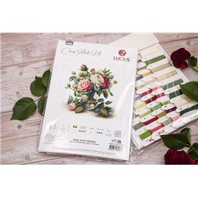 Borduurpakket Vaas met rozen Borduurpakket Vaas met rozen