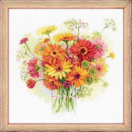 Embroidery kit Watercolor Gerberas
