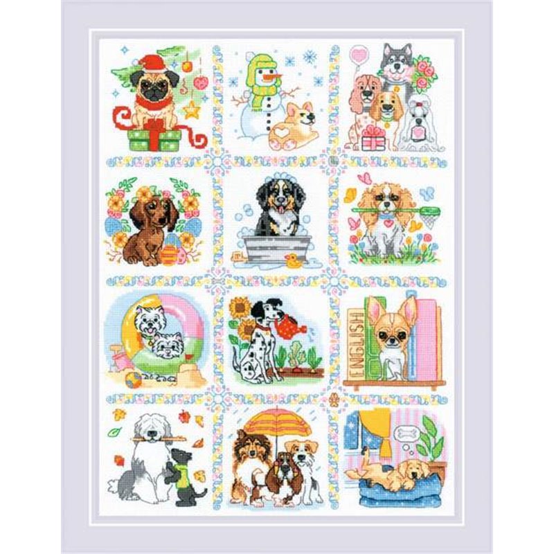 Stickset Hundekalender Stickset Hundekalender