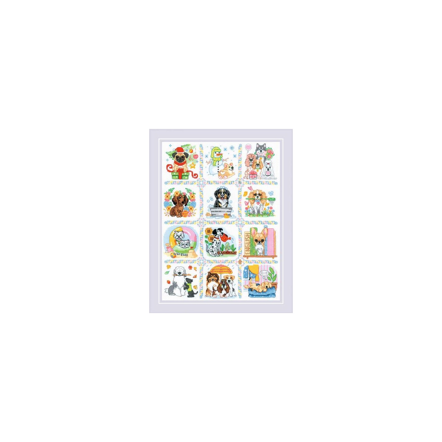 Riolis Embroidery kit Dog Calendar