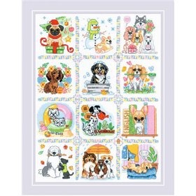 Stickset Hundekalender