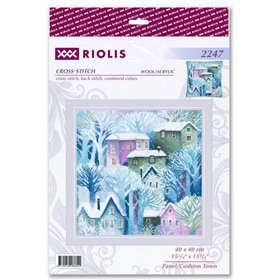 Cross stitch cushion kit Town