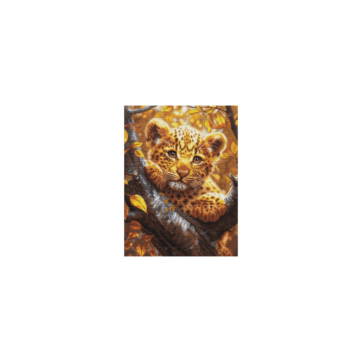 Luca-S Embroidery kit Leopard Cub at Sunrise