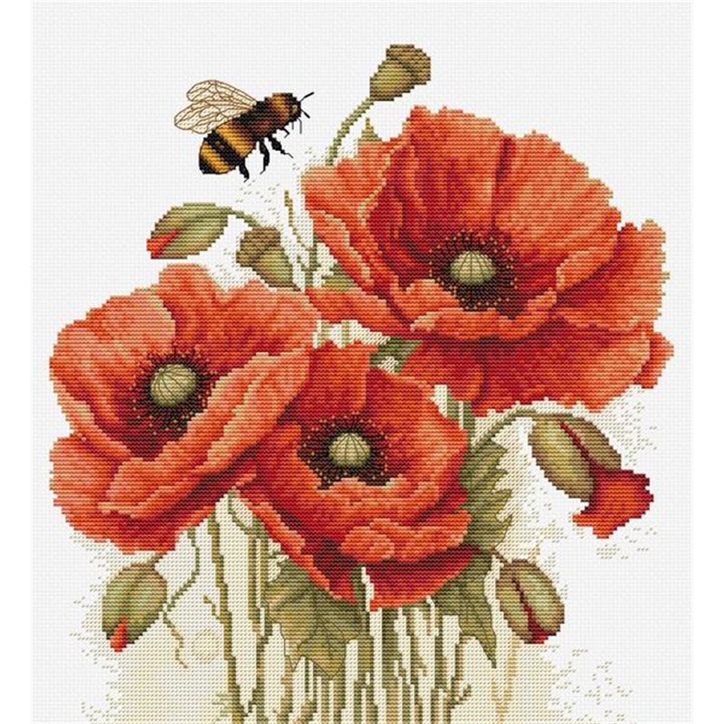 Stickset Die Pracht der Sommermohnblumen Stickset Die Pracht der Sommermohnblumen