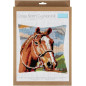 Kit coussin au point croix Cheval brun