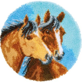 Kit tapis modelé au point noué 2 Chevaux