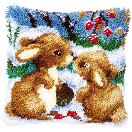 Knüpfkissenpackung Kaninchen im Schnee 147711 Knüpfkissenpackung Kaninchen im Schnee 147711
