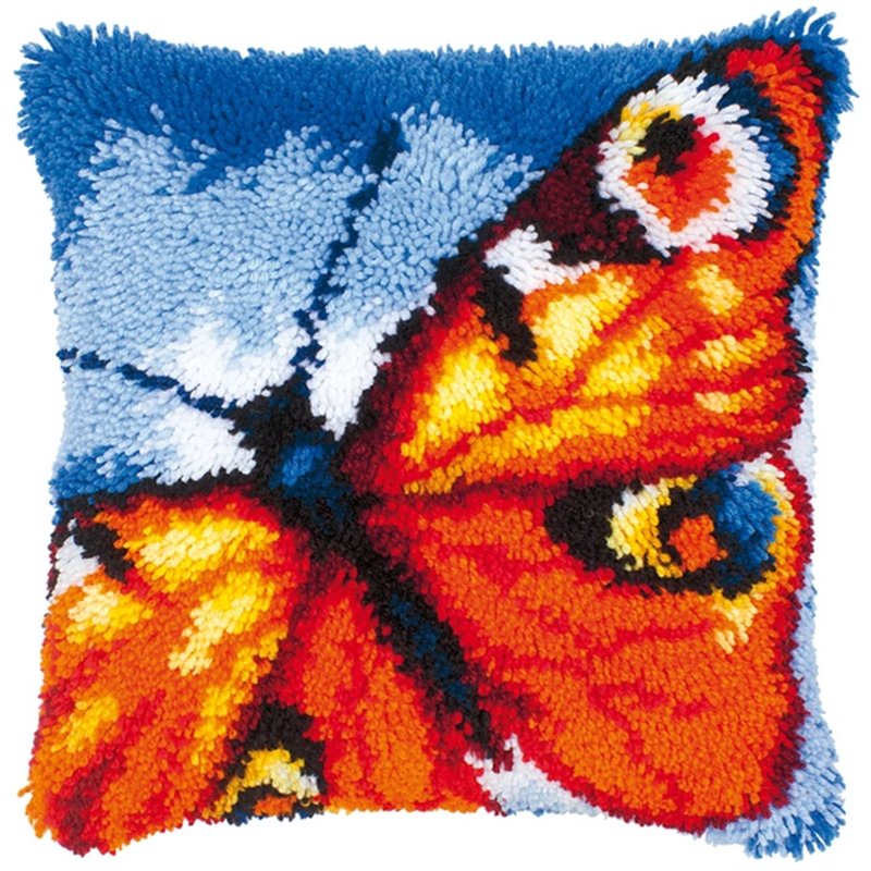 Latch hook cushion kit Orange butterfly 14174 Latch hook cushion kit Orange butterfly 14174
