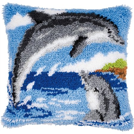 Kit coussin au point noué 2 Dauphins 14130 Kit coussin au point noué 2 Dauphins 14130