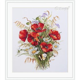 Merejka Kit de broderie Coquelicots et avoine