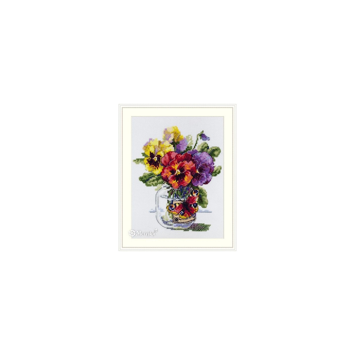 Merejka Embroidery kit Pansies and Butterfly