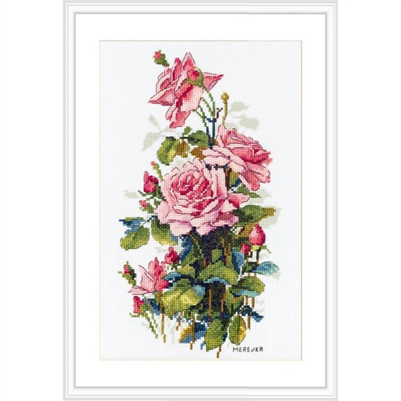 Embroidery kit Pink Roses