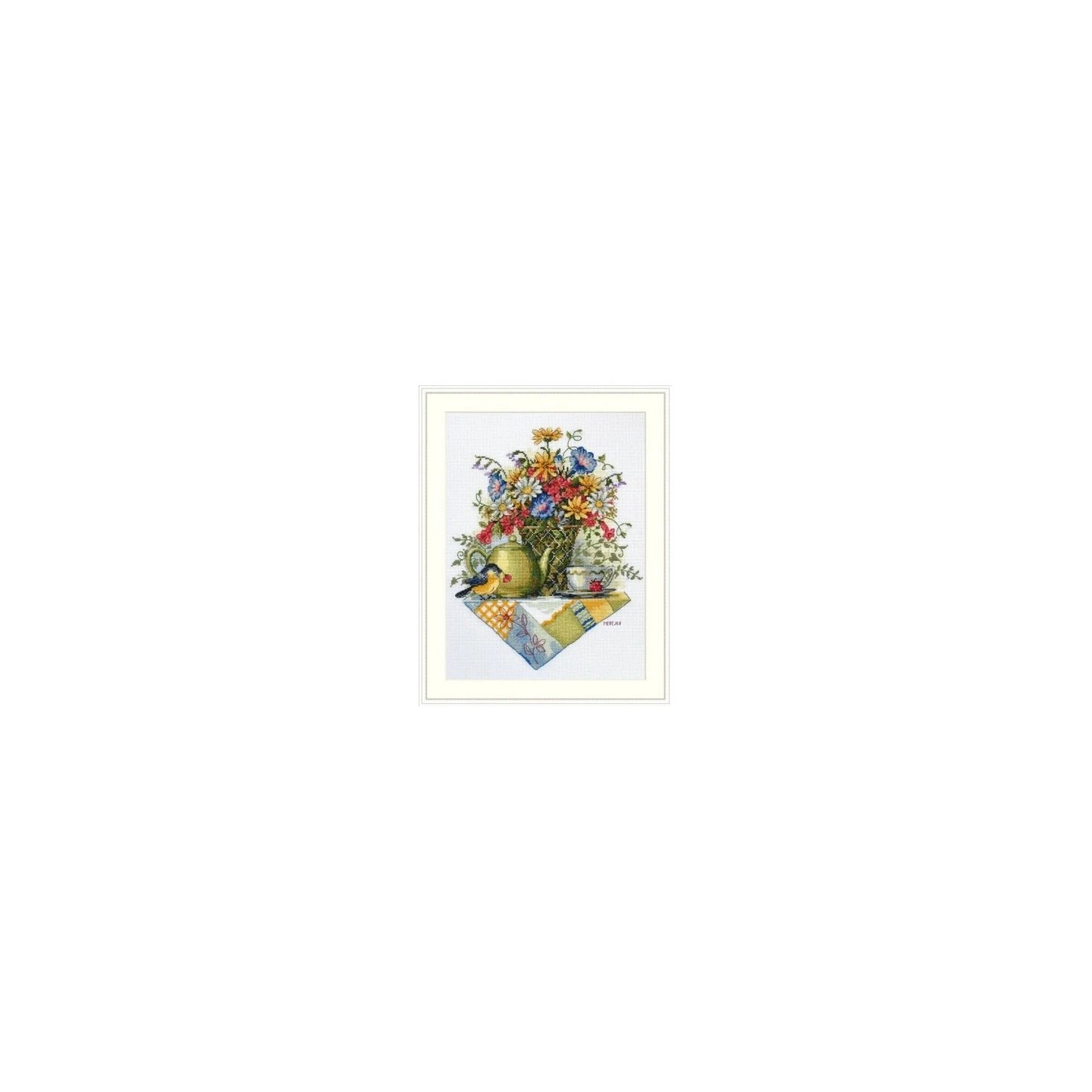 Merejka Kit de broderie Fleurs sauvages Thé