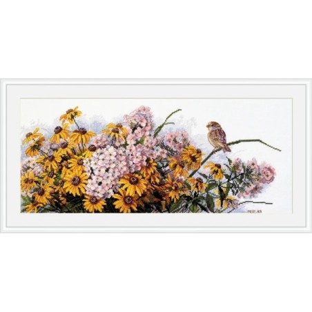 Merejka Borduurpakket Zwartoog Susans en Phlox