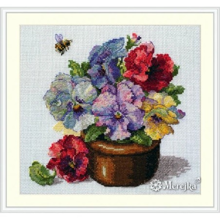 Merejka Embroidery kit Spring Pansies