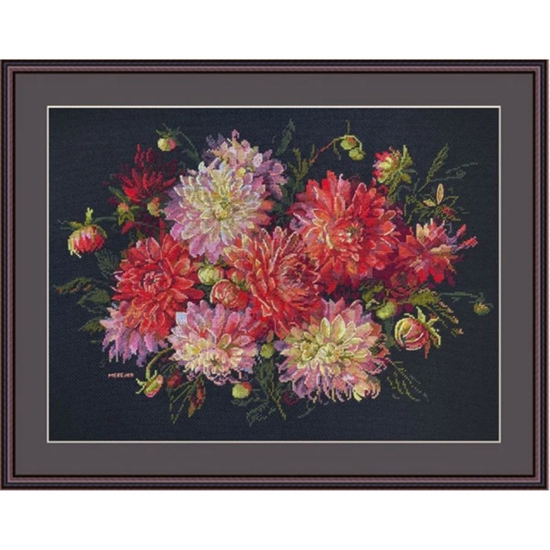 Kit de broderie Dahlias Kit de broderie Dahlias