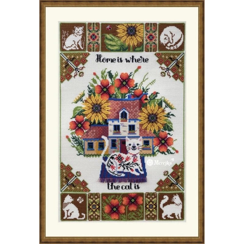 Embroidery kit Home is where the cat is Embroidery kit Home is where the cat is