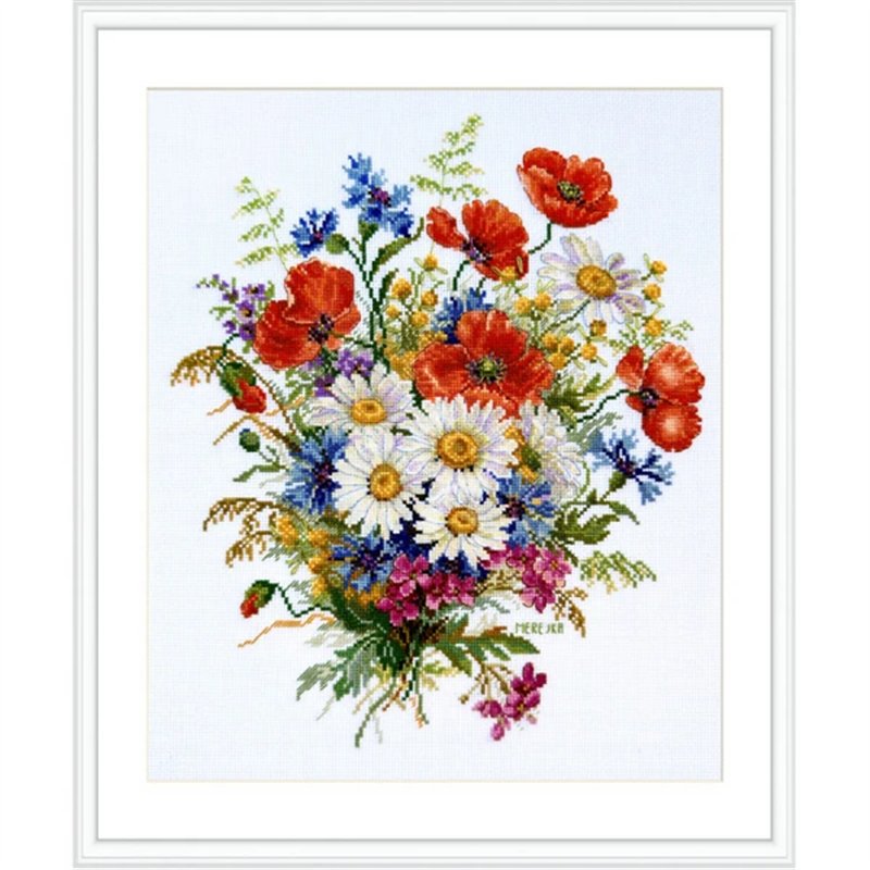 Borduurpakket Weidebloemen 2 Borduurpakket Weidebloemen 2