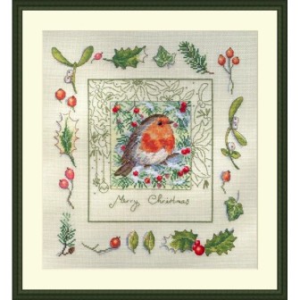 Merejka Stickset über die Das Weihnachtsrotkehlchen 